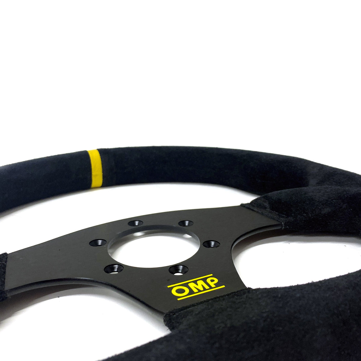 OMP Racing Super Quadro Steering Wheel Black Spoke Suede