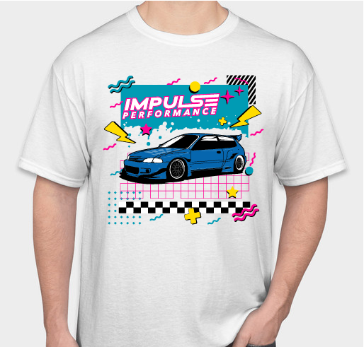 Impulse Performance 90s Retro Tee Featuring Honda Civic EG hatchback