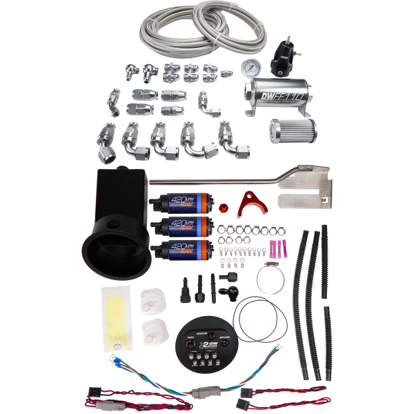 DeatschWerks X2 Series Surge Module with DW420 Pumps and PTFE Plumbing Kit - Nissan 240SX S14 & Silvia S15 (9-421-625-7022)