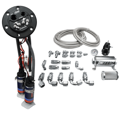 DeatschWerks X2 Series Fuel Pump Hanger with Dual DW420 Pumps and PTFE Plumbing Kit - Honda Civic EG/EK (9-421-625-7043)