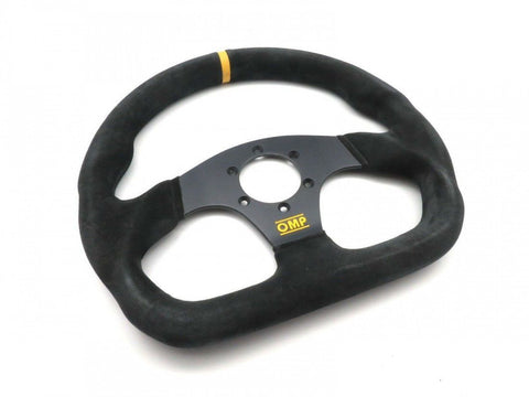 OMP Racing Super Quadro Steering Wheel Black Spoke Suede