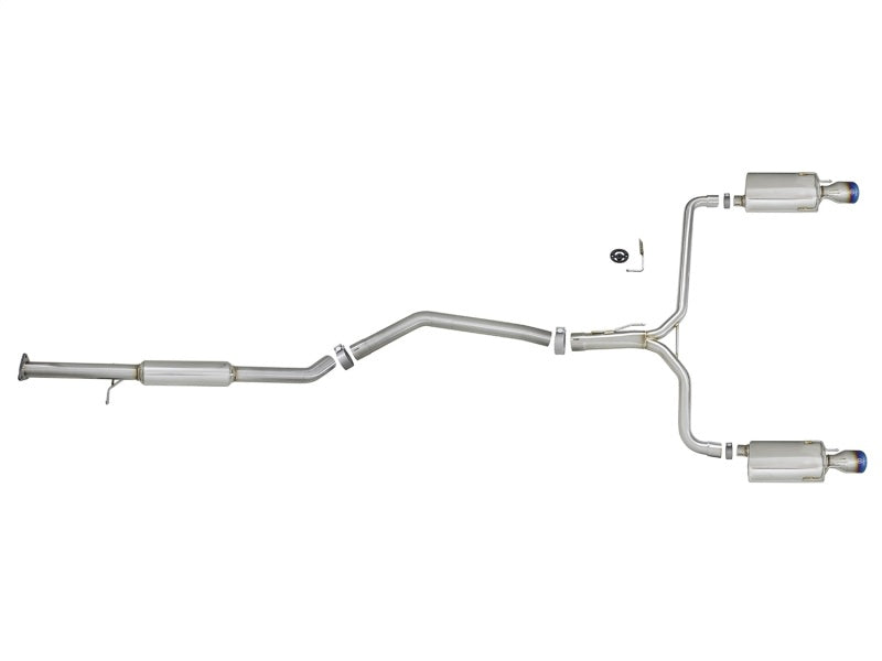 aFe Takeda Exhaust 304SS Dual Cat-Back w/ Blue Flame Tips for 2013-17 Honda Accord LX/EX/EX-L Sedan 2.4L