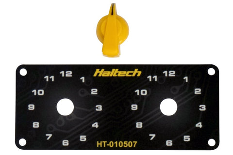 Haltech Dual Switch Panel Kit w/Yellow Knob and Two Rotary Dial Switches