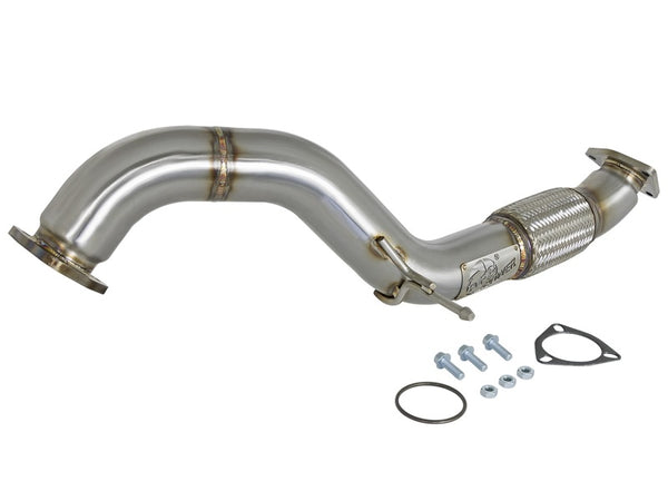 aFe Power Twisted Steel 3-Inch Stainless Steel Downpipe / Midpipe - 2017-2021 Honda Civic Type R (FK8) (49-36617)