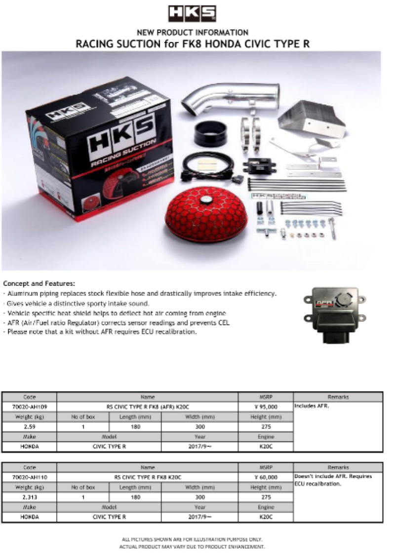 HKS Racing Suction Kit for the Honda Civic Type-R FK8