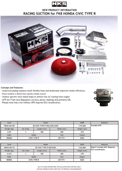 HKS Racing Suction Kit for the Honda Civic Type-R FK8