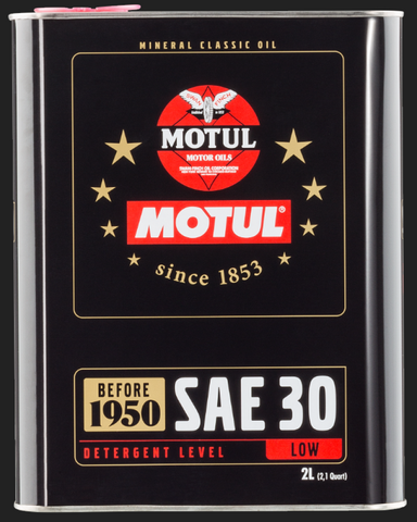 Motul Classic SAE 30 Oil 2-Liter for Vehicles Pre-1950